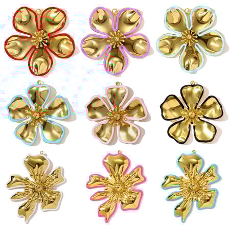 1 stuk Polychrome bloemenhangers van roestvrij staal voor dames 2