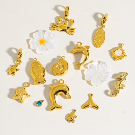 Pendentif en acier inoxydable à faire soi-même, série Classic Ocean, motif dauphin mignon