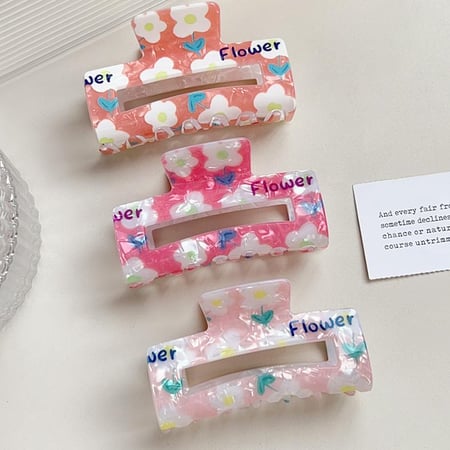 1 stuk zoete bloemen acryl haarklemmen voor dames