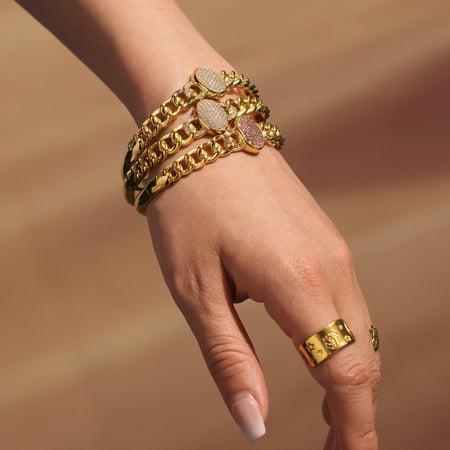 1 Piece Luxurious Series Oval Stainless Steel Gold Color Women's Bangles 2