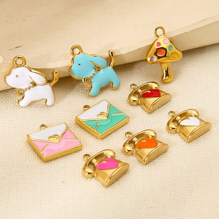 1 Piece Romantic Series Cute Heart Stainless Steel DIY Pendant 2