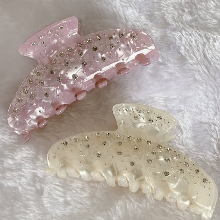 1 paire de pinces à cheveux élégantes en acétate de couleur unie pour femmes, série luxueuse