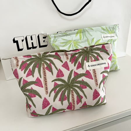 1 Piece Original Design Coconut Tree Resort Series Women's Makeup Bag