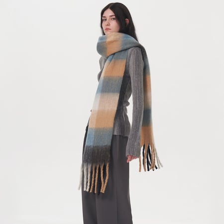 1 Stück Retro Plaid Polyester Damen Winterschals 2