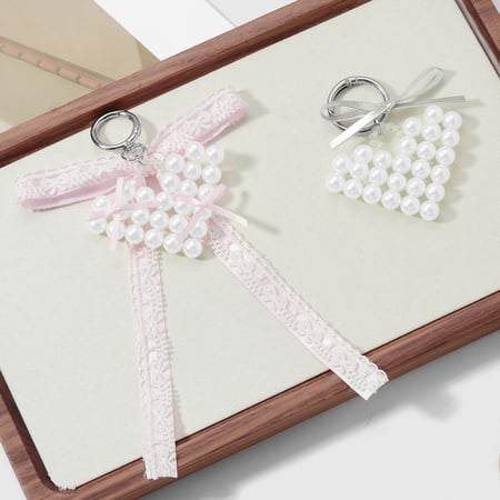 1 pieza de dije para bolso con forma de corazón de cuentas 2