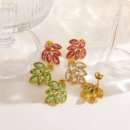 Boucles d&#39;oreilles à tige simples et élégantes en acier inoxydable pour femme 2
