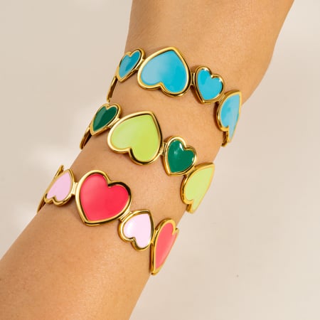 Bracelet simple en acier inoxydable pour femme en forme de cœur 2