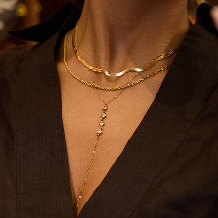 1 collar con colgante de acero inoxidable dorado con borlas delicadas para mujer 2