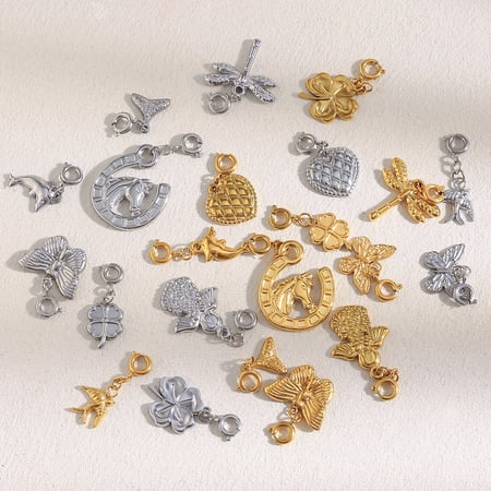 1 Piece Daily Butterfly Stainless DIY Steel  Gold Color  Women's Pendants 2