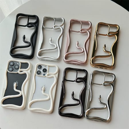 Funda para iPhone 17 con estampado de serpiente ahuecado, mate brillante 2