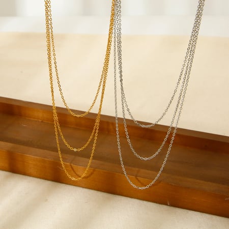 DIY Versatile and Universal Stackable Gold - colored Stainless Steel Necklaces 2