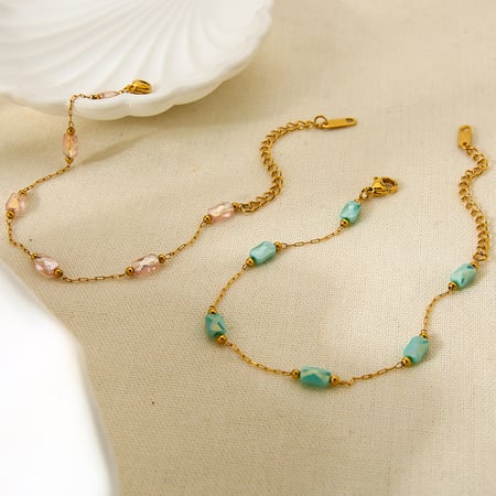 1 pulsera de cadena elegante y lujosa de acero inoxidable para mujer. 2