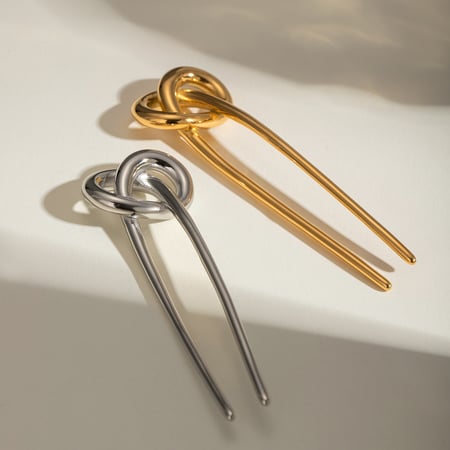 1 Stück gedrehte Haarnadel aus Edelstahl