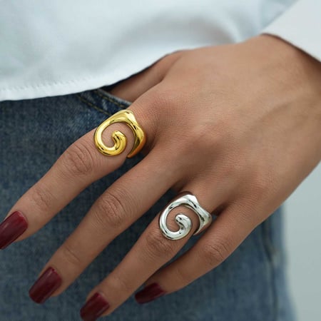 1 Piece Simple Irregular Shape Stainless Steel  Women's Statement Rings 2