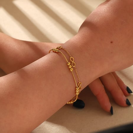 1 Piece Simple  Daily Chain Circle Rectangle Stainless Steel   Women's Chain Bracelets 2