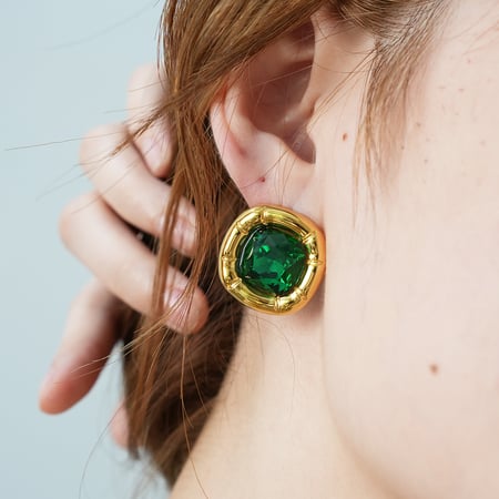 1 Paar quadratische grüne Zirkonia-Ohrstecker aus Edelstahl für Damen 2