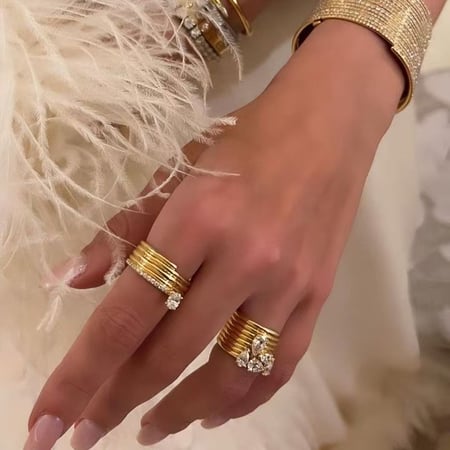 1 Stück luxuriöse mehrschichtige stapelbare Schlangen-Statement-Ringe aus Edelstahl mit Zirkonia 2