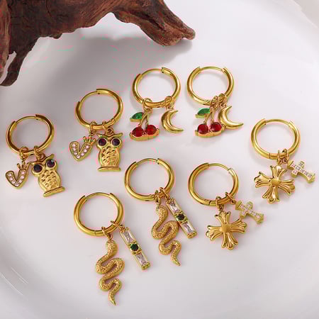 1 par de pendientes colgantes de acero inoxidable color dorado para hacer uno mismo