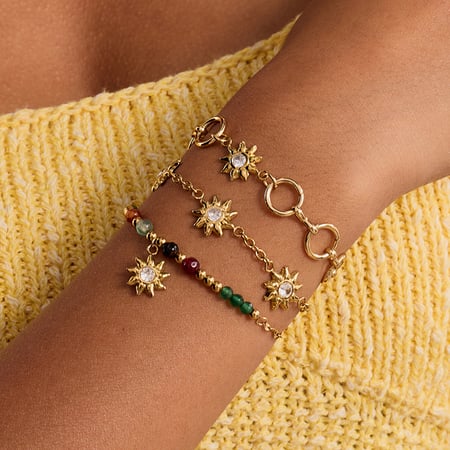 Klassieke Sun roestvrij staal goudkleurige dames sieraden sets