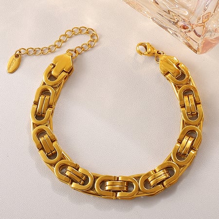 Bracciale a catena spessa color oro in acciaio inossidabile da 1 pezzo 2