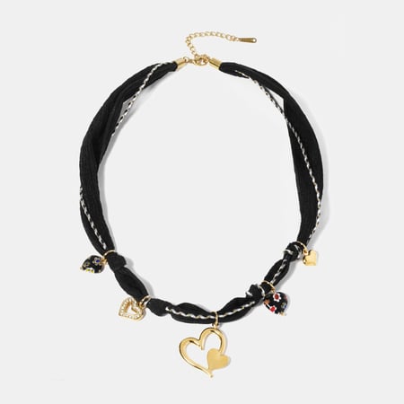 Collana con ciondolo a forma di cuore in acciaio inossidabile