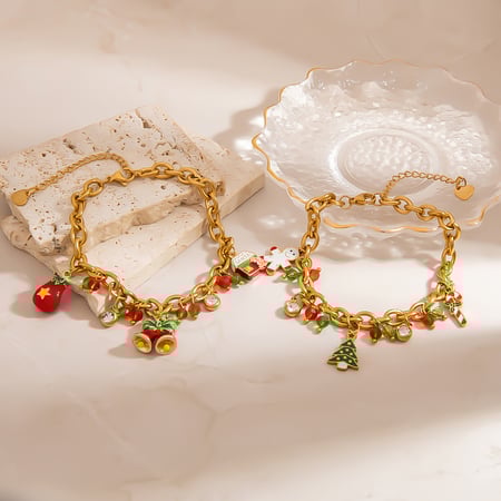 1 stuk mooie kersthanger DIY roestvrijstalen damesbedelarmbanden 2