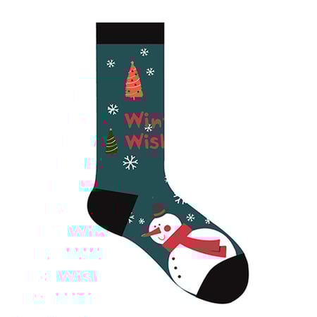 1 par de elegantes calcetines navideños de algodón con diseño de bloques de color para mujer.