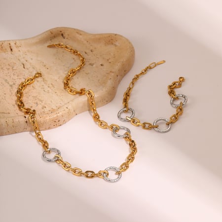 Collier chaîne décontracté en acier inoxydable pour femme, 1 pièce, couleur mixte