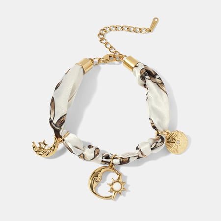 Sun&Moon Paslanmaz Çelik Altın Renkli Charm Bilezik 2