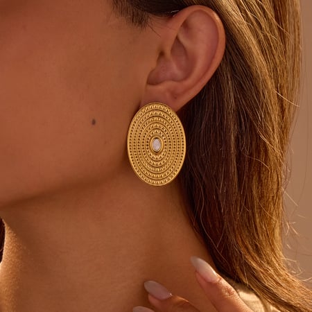 1 paire de boucles d&#39;oreilles à tige élégantes en acier inoxydable pour femme, série luxueuse 2