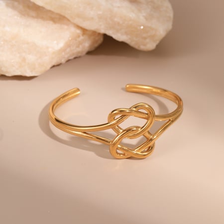 1 stuk luxe serie elegante hartvormige roestvrijstalen manchetarmbanden