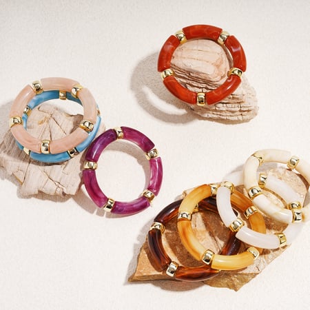 1 Stück unregelmäßig geformtes Acrylperlenarmband 2