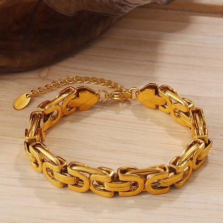 Bracciale a catena spessa color oro in acciaio inossidabile da 1 pezzo