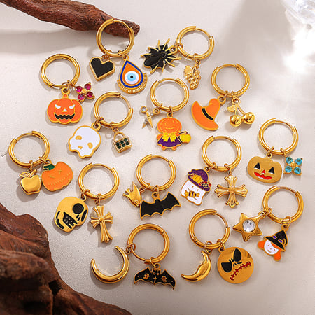 1 paio di orecchini pendenti in acciaio inossidabile per Halloween 2
