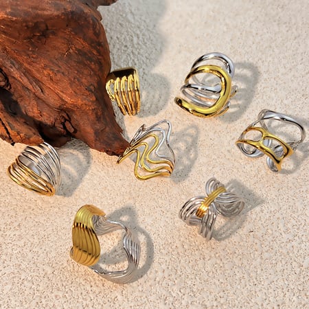 1 stuk roestvrijstalen minimalistische ring in gemengde kleuren 2