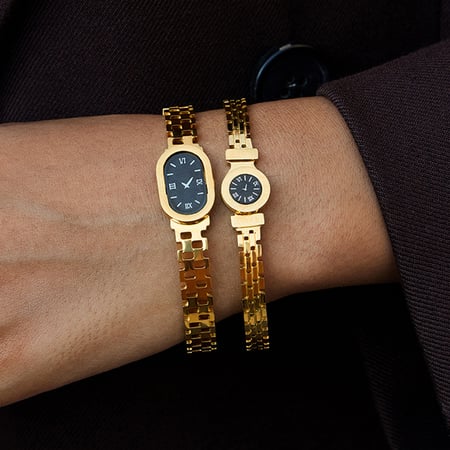 1 Stück einfache ovale Armreifen aus Edelstahl in Goldfarbe für Damen
