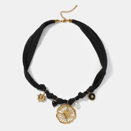 Collana con ciondolo in acciaio inossidabile a forma di cuore scavato