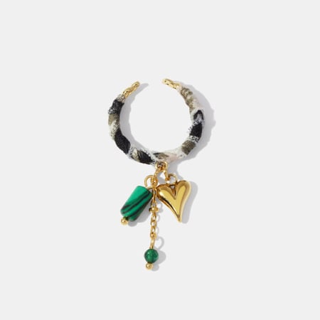 Luipaardstof Hart Roestvrij Staal Goudkleurige Statement Ring