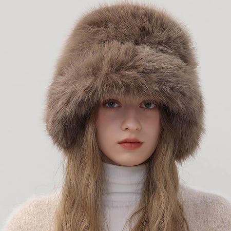 1 chapeau polyvalent en peluche épaisse de couleur unie pour femme 2