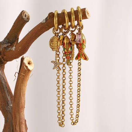 Pendentif étoile de mer en acier inoxydable couleur or pour femme, 1 pièce 2