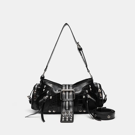 1 Stück luxuriöse Punk-Nieten-PU-Umhängetaschen für Damen 2