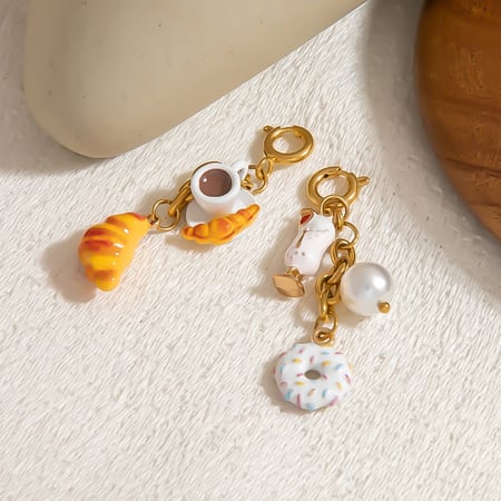 1 Piece Cute Doughnut Keychain 2