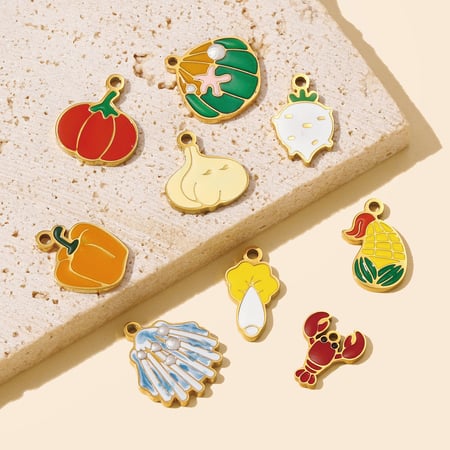 1 Piece Vivid Food Stainless Steel Gold Color Women's Pendants