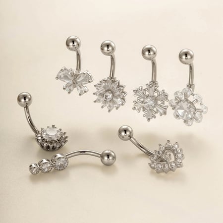 Piercing de nombril délicat en forme de papillon, couleur cuivre et or, zircon