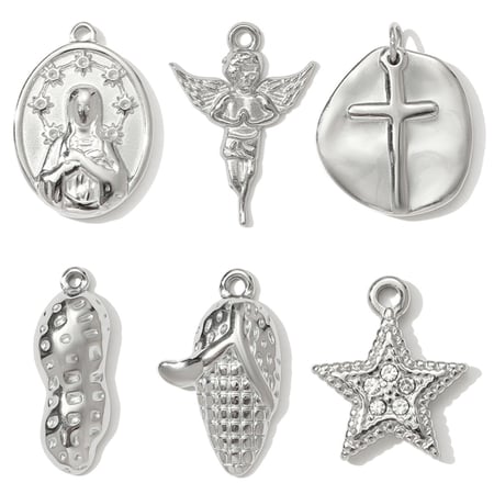 Pendentif ange magnifique en acier inoxydable pour femme, 1 pièce 2