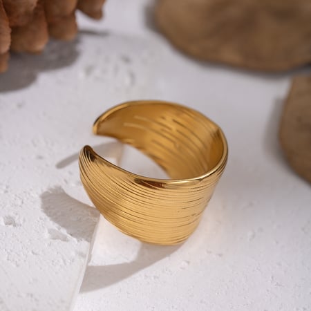 1 stuk strip roestvrij staal goudkleurige minimalistische ring 2