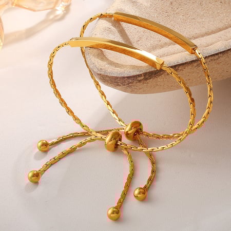 Pulsera de cadena de acero inoxidable color dorado de 1 pieza