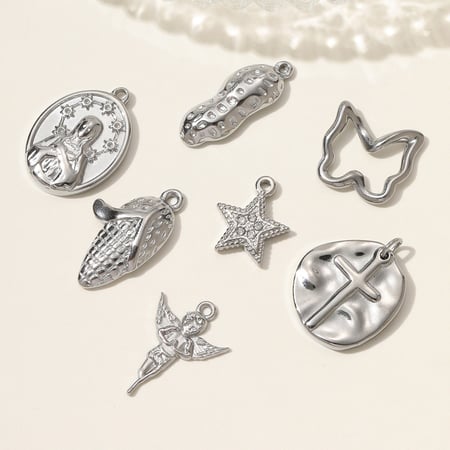 Pendentif ange magnifique en acier inoxydable pour femme, 1 pièce