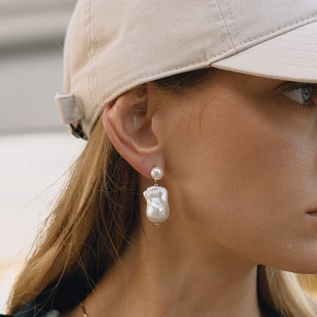 1 paire de boucles d&#39;oreilles pendantes élégantes en acier inoxydable de forme irrégulière pour femme, couleur or