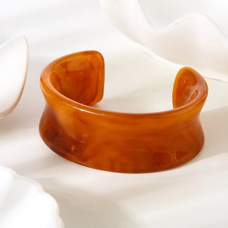 1 bracelet manchette décontracté en résine pour femme, dégradé de couleurs 2